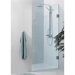 Nordic brusedør på mål 20-100 cm, klart glas 8 mm - krom beslag